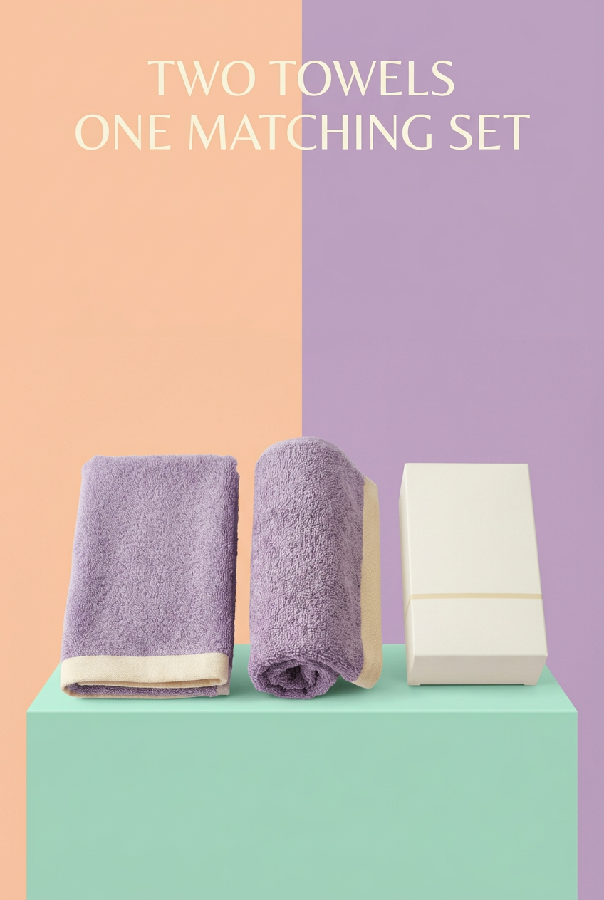 Lavender & Cream Sports Towel Duo – Matching Two-Piece Gym, Yoga and Everyday Workout Towel Set