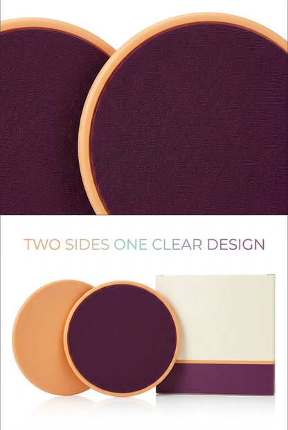 Two Sides One Clear Design: textile face and apricot rim detail on exercise sliders