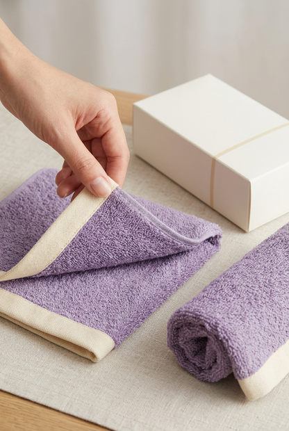 Lavender & Cream Sports Towel Duo – Matching Two-Piece Gym, Yoga and Everyday Workout Towel Set