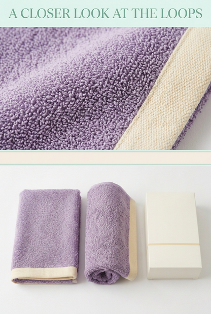Lavender & Cream Sports Towel Duo – Matching Two-Piece Gym, Yoga and Everyday Workout Towel Set